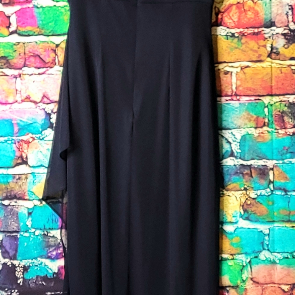Alex Evenings Embroidered Side Ruched Navy Gown